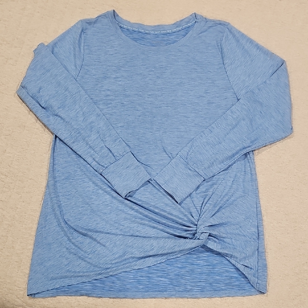 Jones New York Light Blue Heathered Top